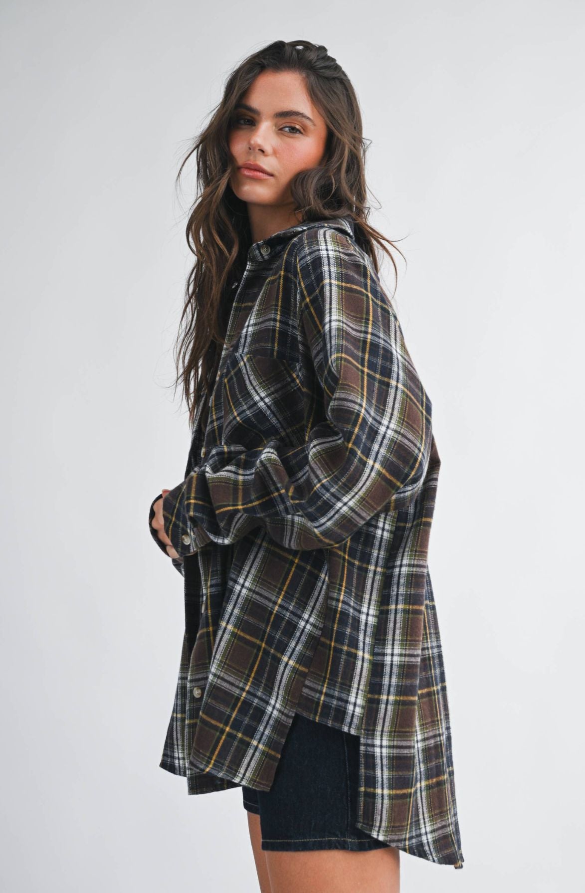 Oversized Plaid Flannel Button Down