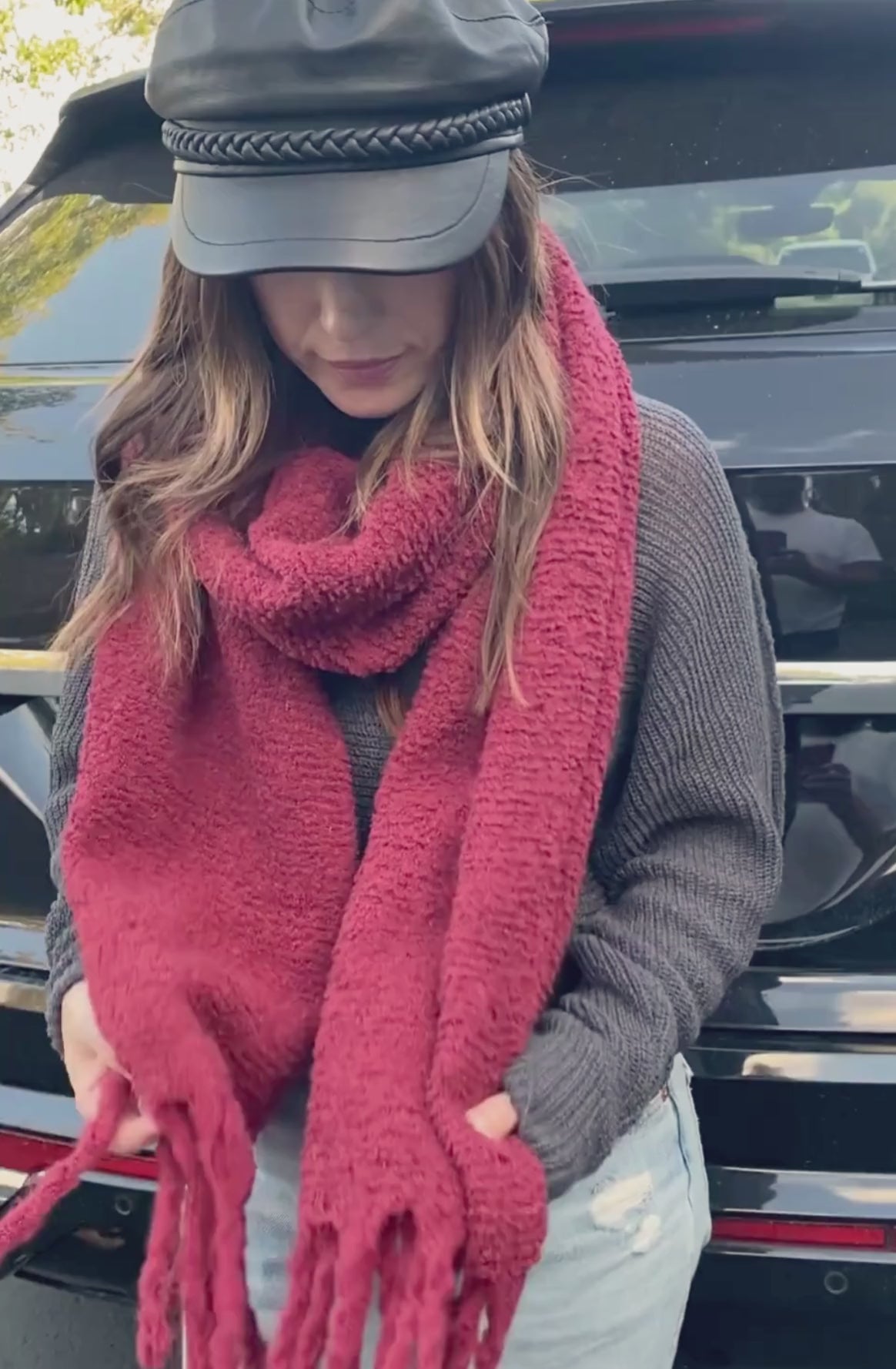 Bordeaux Plush Scarf