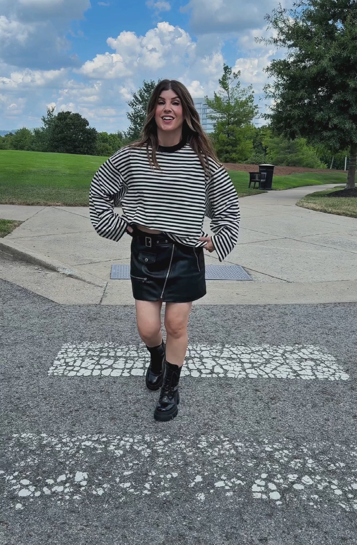Oversized Stripe Long Sleeve Top