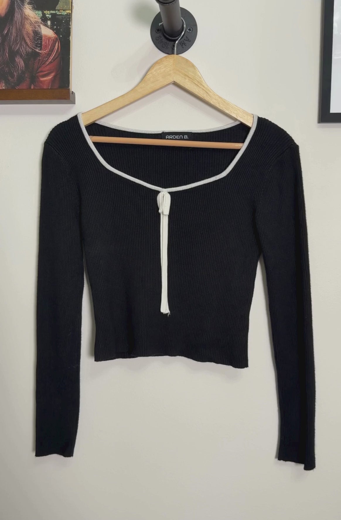 Black Sweater w/ White Trim