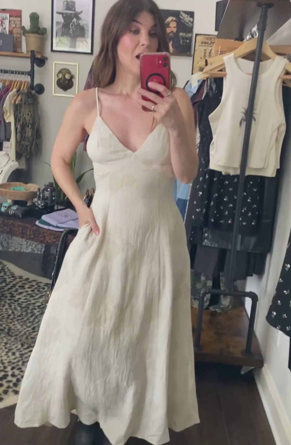 Cream Gauzy Dress
